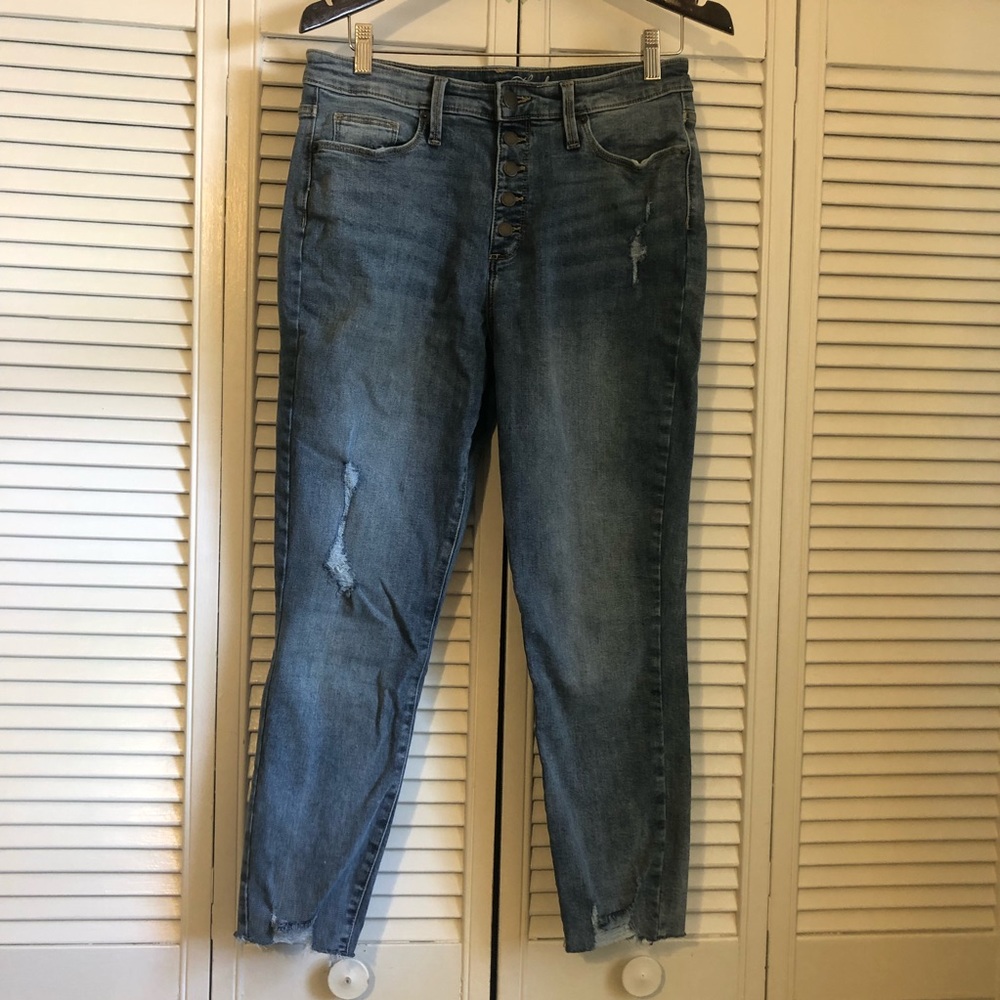 Universal Thread High Rise Crop Button Up Skinny Jeans